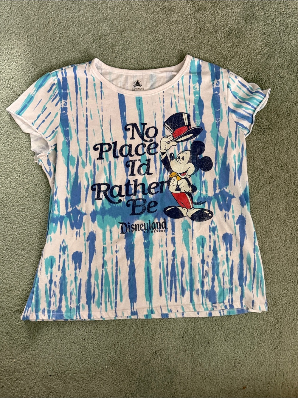 Disneyland White & Blue Tie-Dye Mickey Tee
